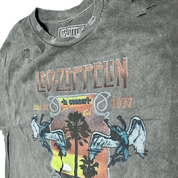 Urban Outfitters Led Zeppelin 1977 Band Tour Distressed T-Shirt Dress S/M - Picture 7 of 8